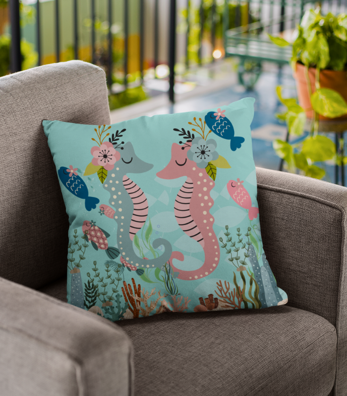 _sea life designs (32) SEA LIFE CUSHION @ D-B -08 (cush ) MADE TO ORDER DESIGNS - Image 1