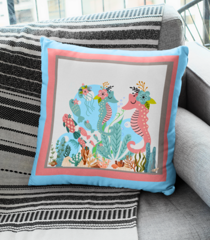 SEA LIFE CUSHION @ D-B -08 b  (cush ) MADE TO ORDER DESIGNS