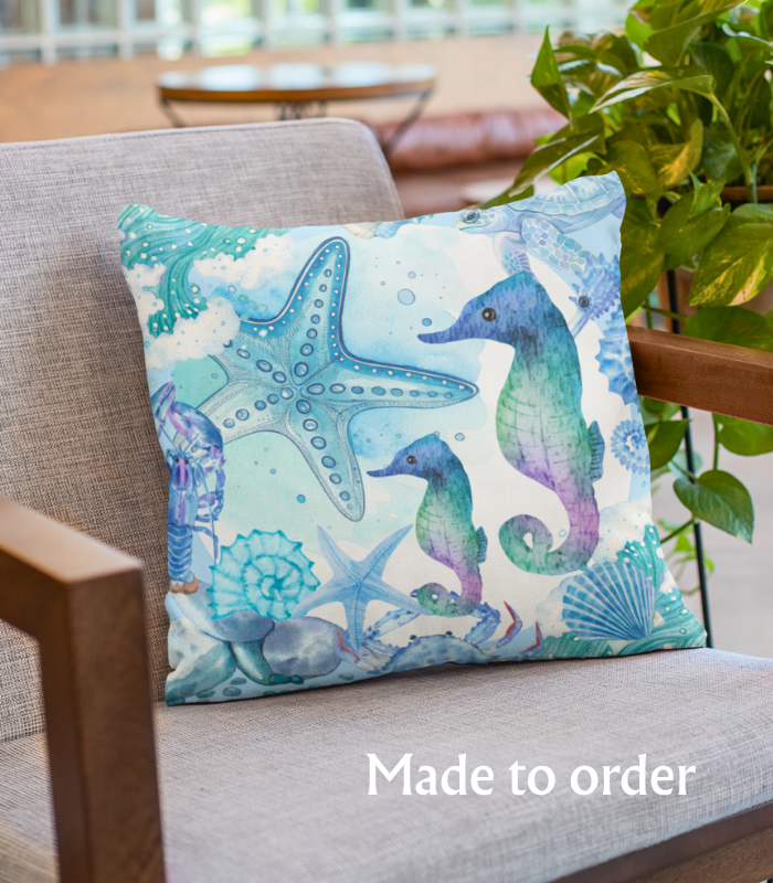 _sea life designs (4) SEA LIFE CUSHION @ D-W -03 (cush )MADE TO ORDER DESIGNS - Image 1