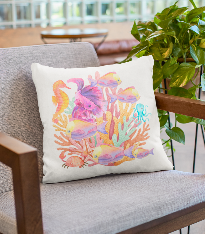 _sea life designs (43) SEA LIFE CUSHION @ D-w 8 (cush ) MADE TO ORDER DESIGNS - Image 1