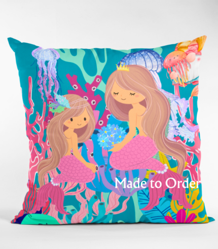 SEA LIFE CUSHION MERMAID  @ D-w 12 (cush ) MADE TO ORDER DESIGNS