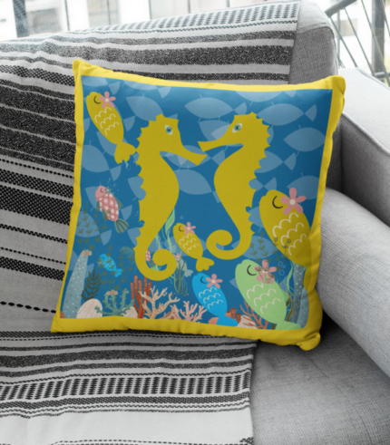 SEA LIFE CUSHION  @D - B-15 (cush ) MADE TO ORDER DESIGNS