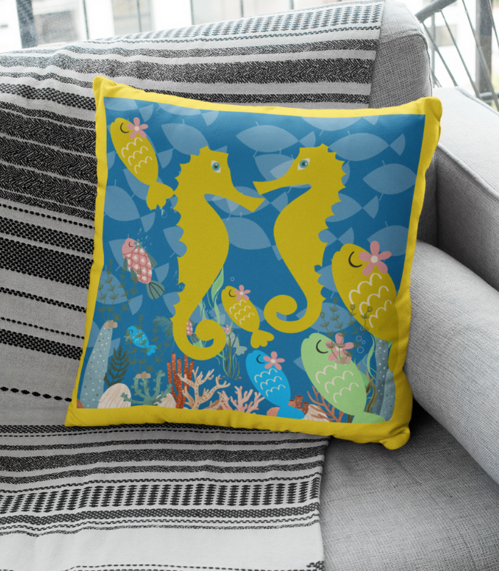 _sea life designs (47) SEA LIFE CUSHION @D - B-15 (cush ) MADE TO ORDER DESIGNS - Image 1