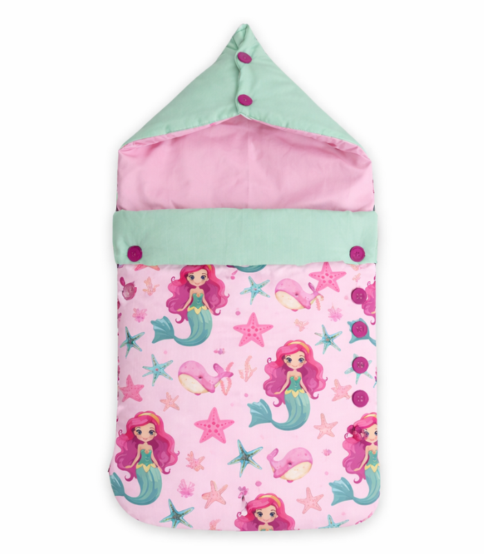 Baby sleeping bag (5) Magical Mermaids Print Baby Sleeping Bag | Ultra-Soft | Made-to-Order | Premium Cozy Sleep Sack for 0–1 Year - Image 1